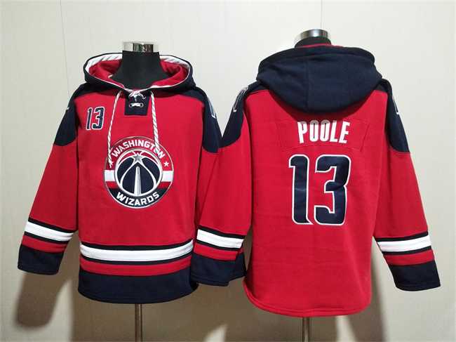 Men's Washington Wizards #13 Jordan Poole Red Navy Lace-Up Pullover Hoodie,We sell and wholesale Men's Washington Wizards #13 Jordan Poole Red Navy Lace-Up Pullover Hoodie on line form chian!